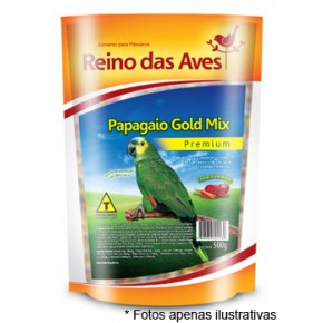 Ração Reino das Aves Papagaio Gold Mix 500g